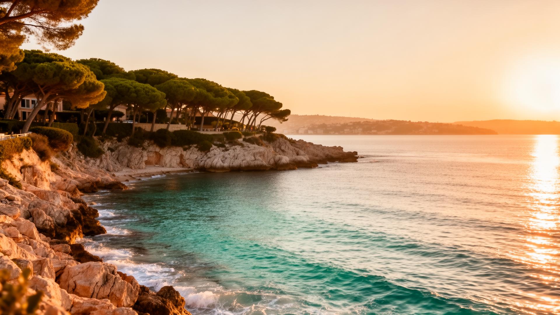 Mediterranean coast at golden hour